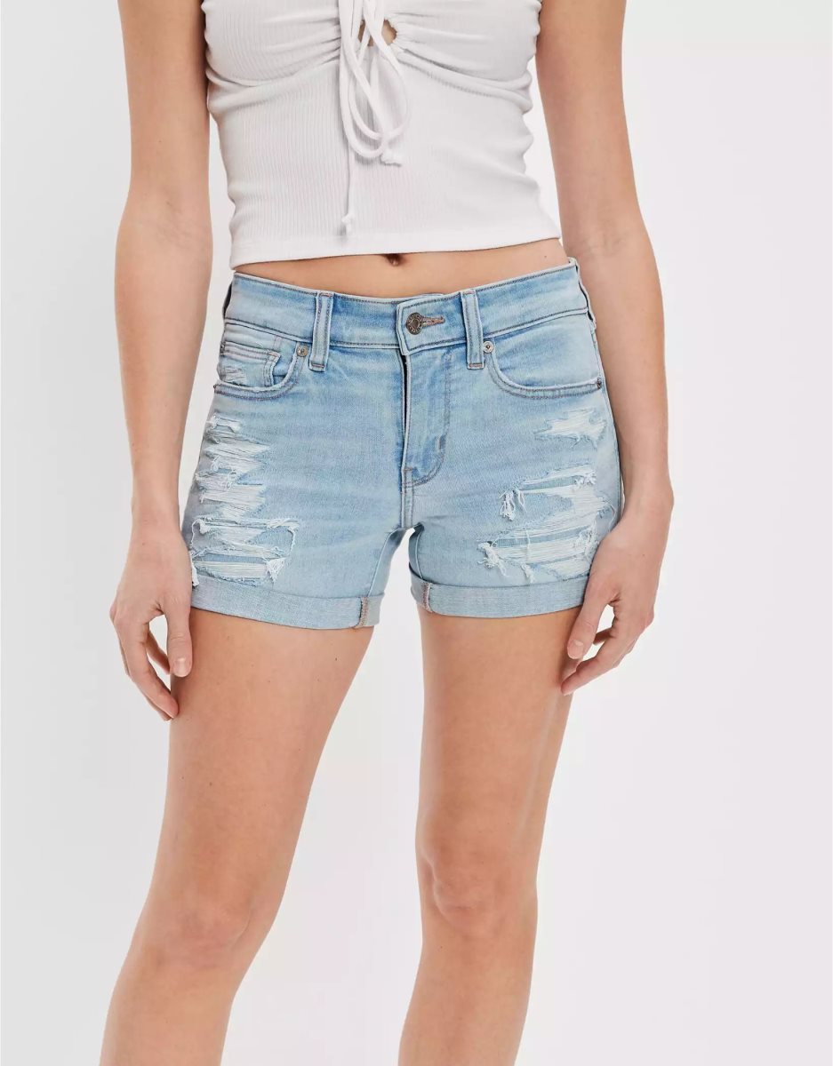 Shorts American Eagle AE Ne(x)t Level Denim Midi Multicolore Femme | NXC-45826484